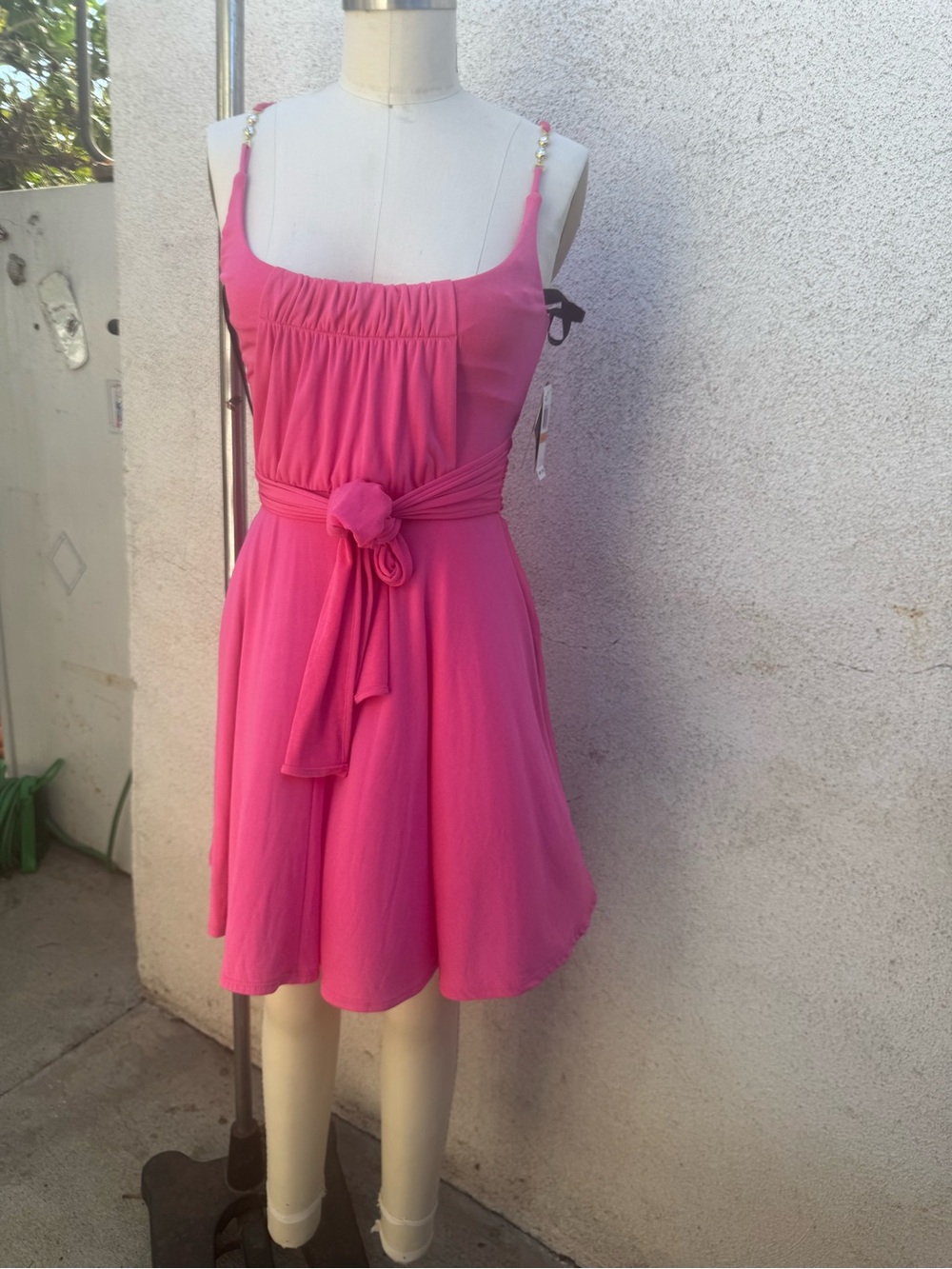 Baby Phat Hot Pink Sleeveless Fit-and-Flare Mini Dress